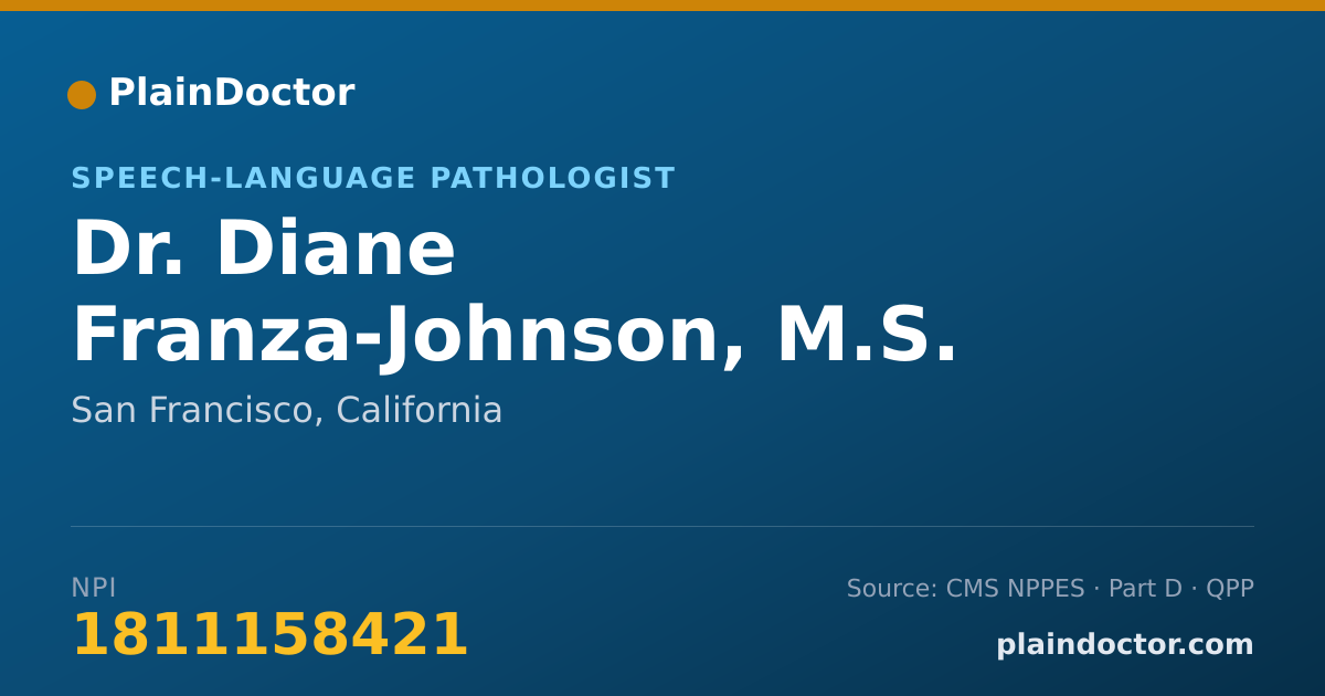 Shareable card for Diane Franza-Johnson, M.S. CCC/SLP - Speech-Language Pathologist, San Francisco, CA