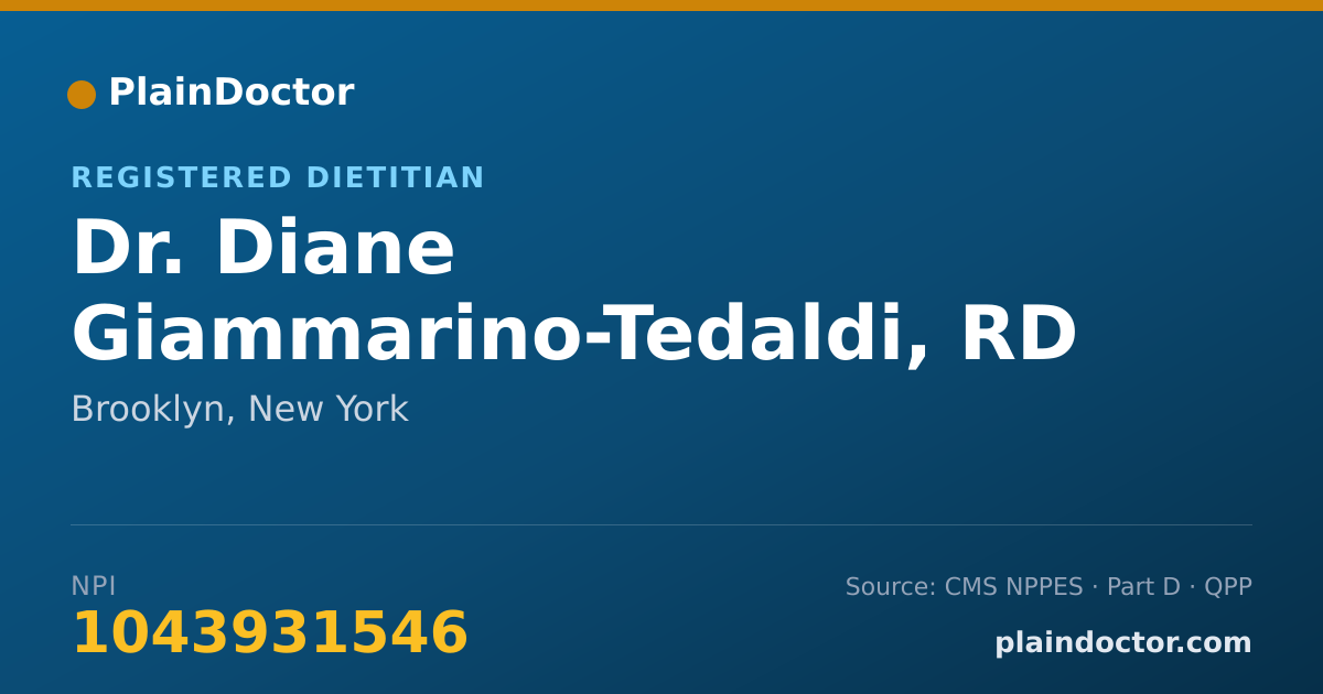 Shareable card for Diane Giammarino-Tedaldi, RD - Registered Dietitian, Brooklyn, NY