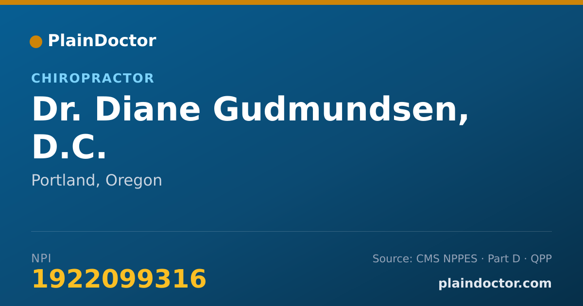 Shareable card for Diane Gudmundsen, D.C. - Chiropractor, Portland, OR