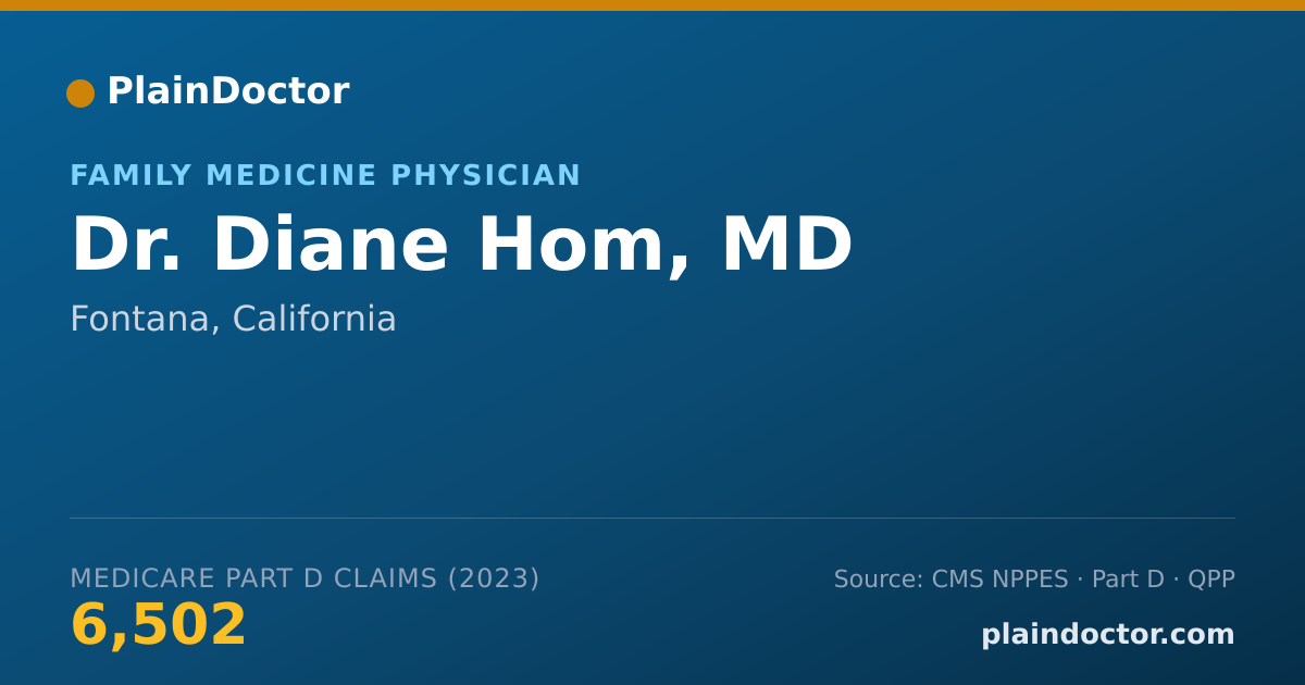 Shareable card for Diane Hom, MD - Family Medicine Physician, Fontana, CA