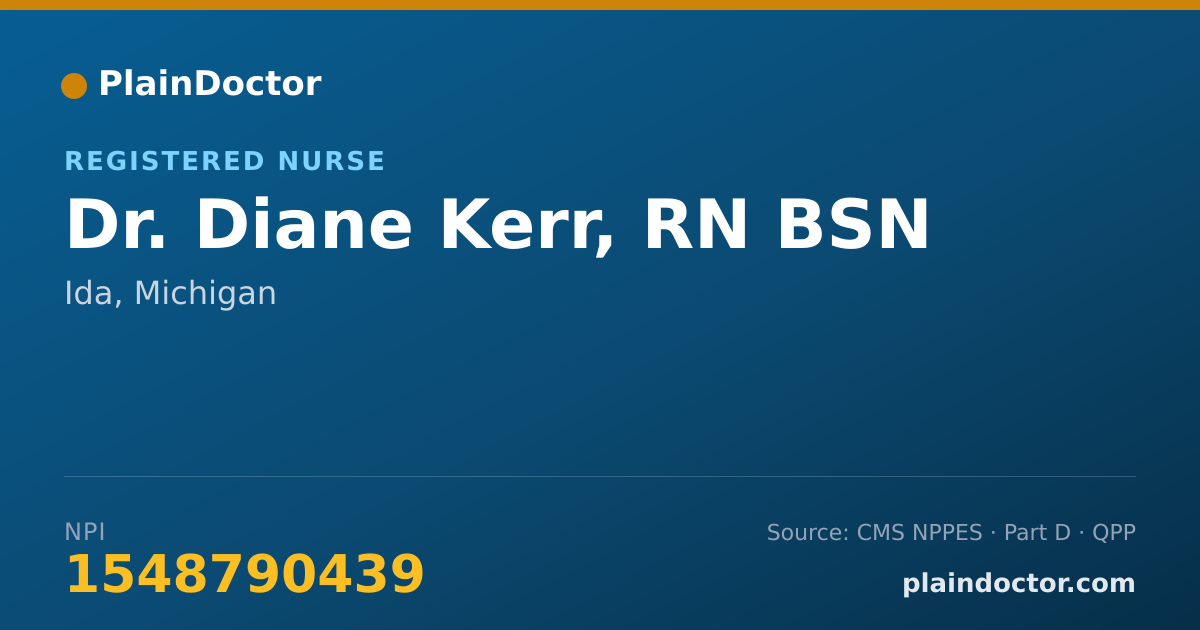 Shareable card for Diane Kerr, RN BSN - Registered Nurse, Ida, MI