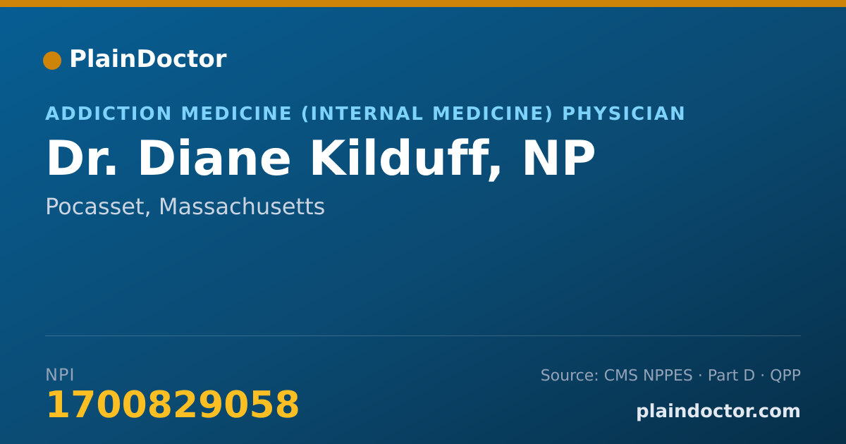 Shareable card for Diane Kilduff, NP - Addiction Medicine (Internal Medicine) Physician, Pocasset, MA