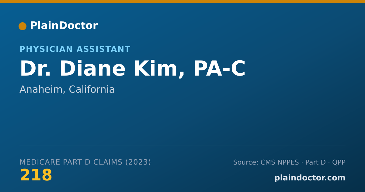 Shareable card for Diane Kim, PA-C - Physician Assistant, Anaheim, CA