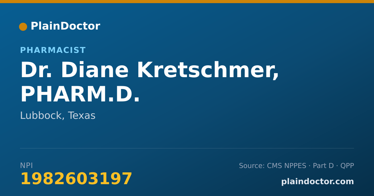 Shareable card for Diane Kretschmer, PHARM.D. - Pharmacist, Lubbock, TX