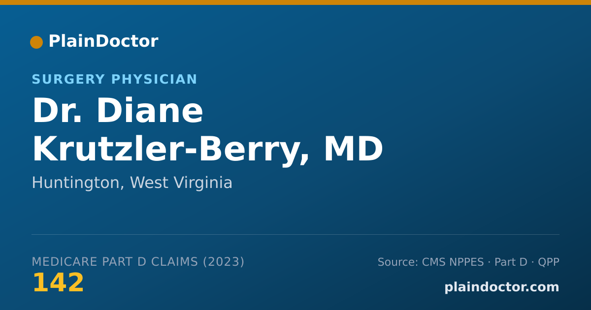 Shareable card for Diane Krutzler-Berry, MD - Surgery Physician, Huntington, WV