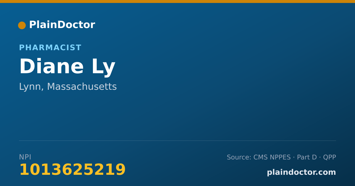 Shareable card for Diane Ly - Pharmacist, Lynn, MA
