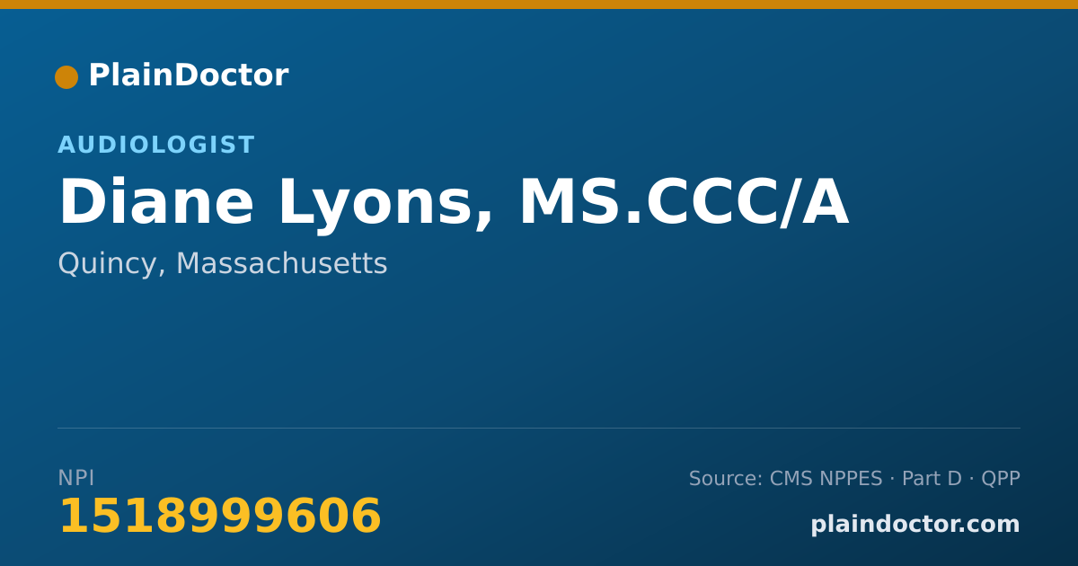 Shareable card for Diane Lyons, MS.CCC/A - Audiologist, Quincy, MA