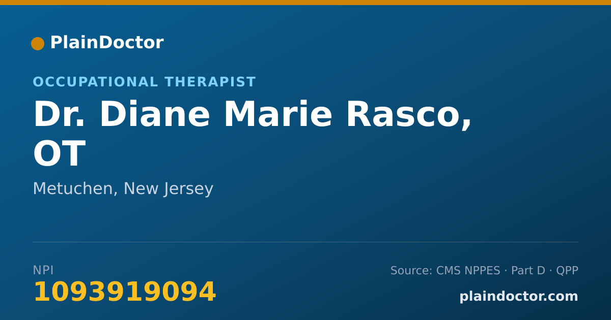 Shareable card for Diane Marie Rasco, OT - Occupational Therapist, Metuchen, NJ