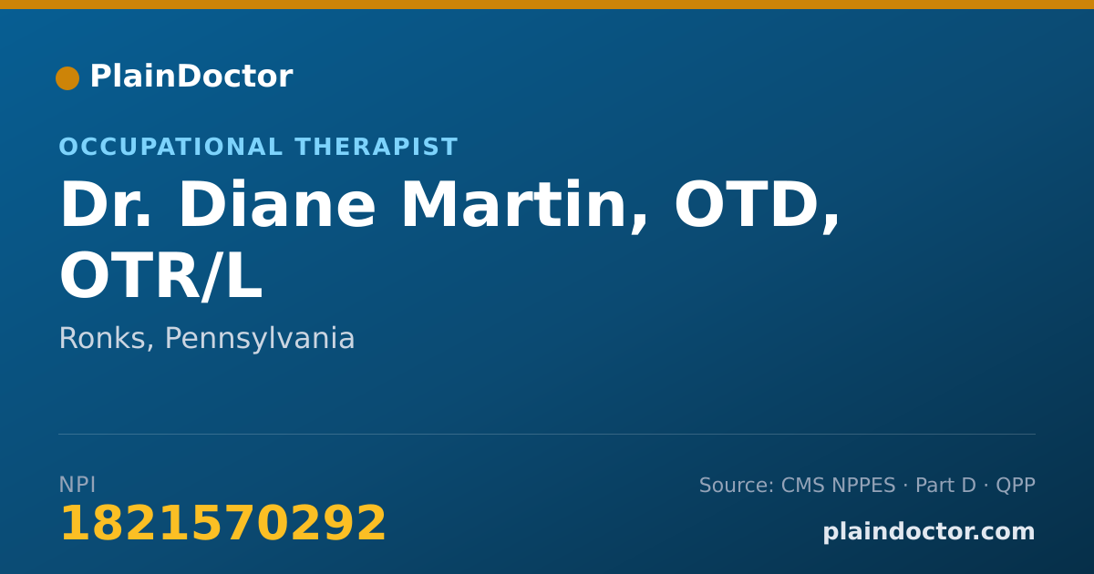 Shareable card for Diane Martin, OTD, OTR/L - Occupational Therapist, Ronks, PA