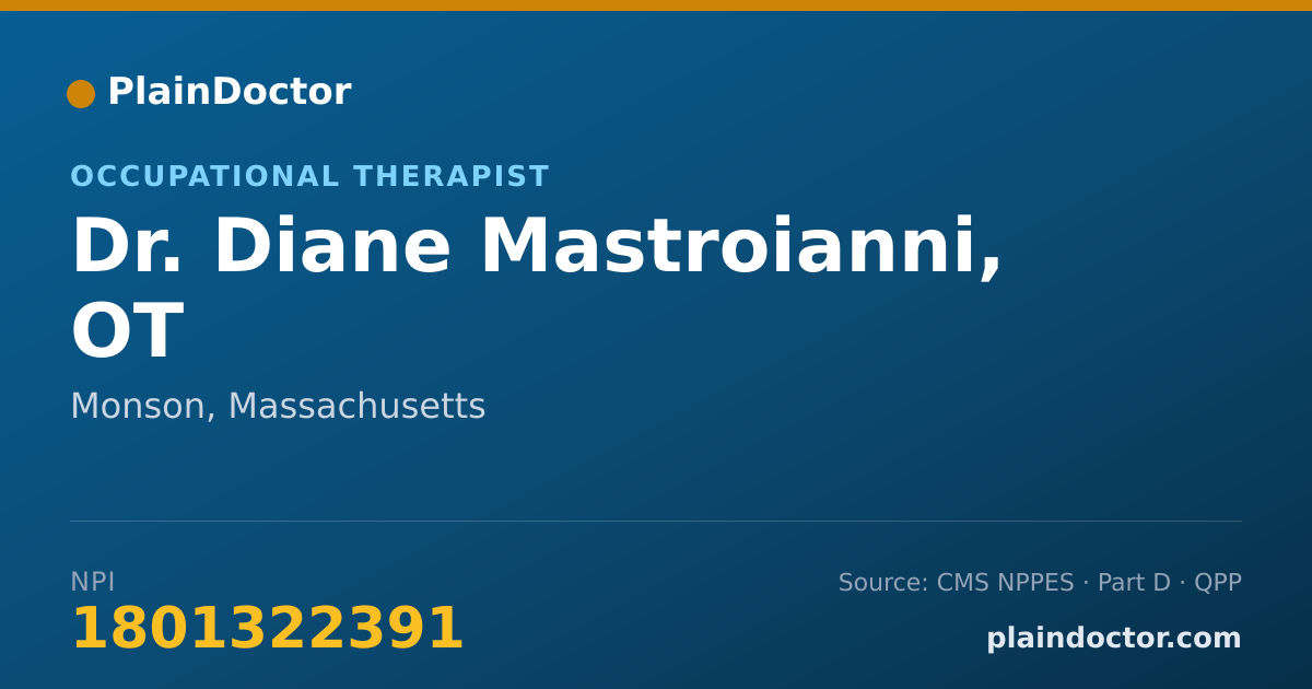 Shareable card for Diane Mastroianni, OT - Occupational Therapist, Monson, MA