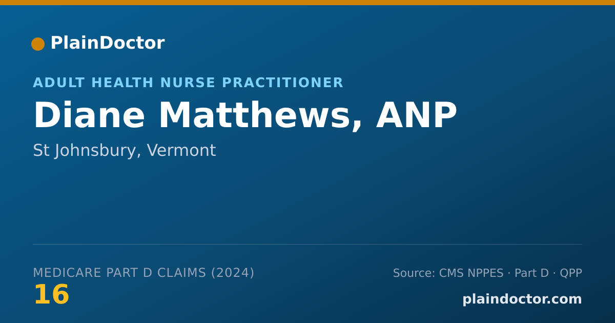 Shareable card for Diane Matthews, ANP - Adult Health Nurse Practitioner, St Johnsbury, VT