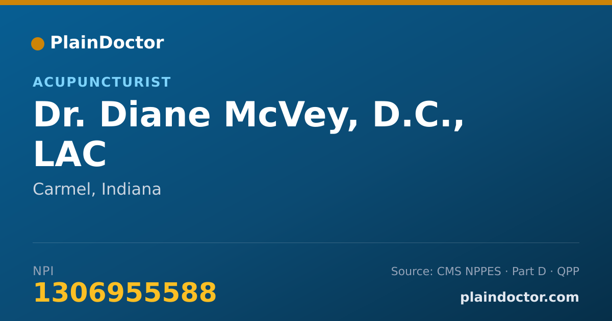 Shareable card for Diane McVey, D.C., LAC - Chiropractor, Carmel, IN