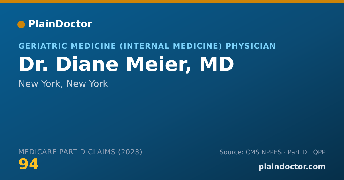 Shareable card for Diane Meier, MD - Geriatric Medicine (Internal Medicine) Physician, New York, NY