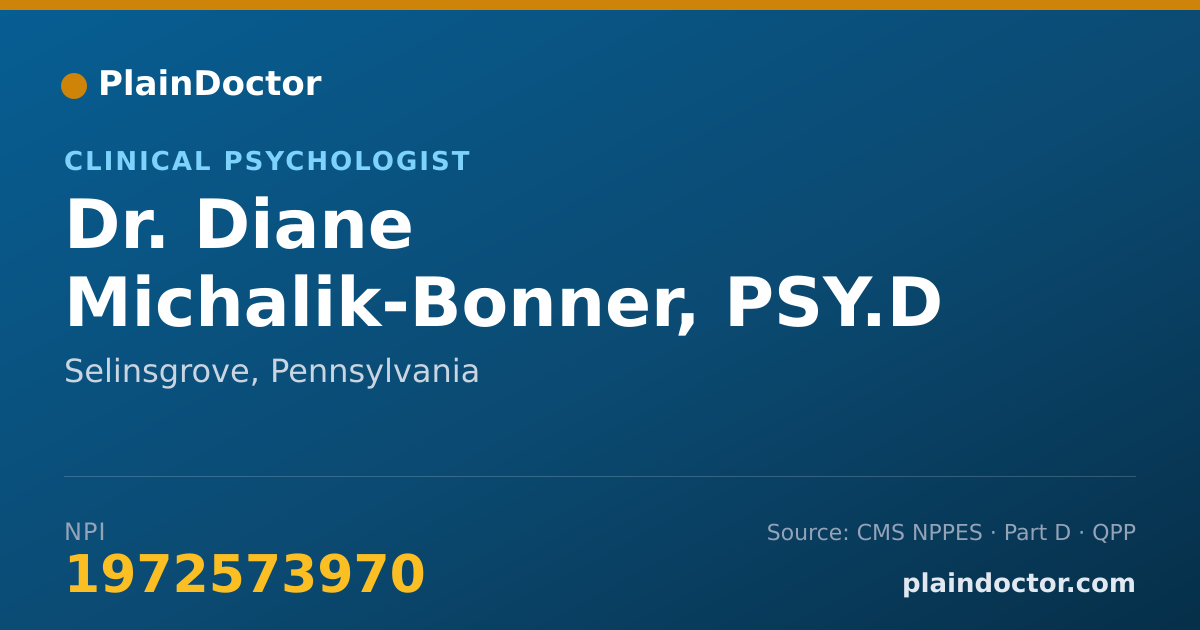 Shareable card for Diane Michalik-Bonner, PSY.D - Clinical Psychologist, Selinsgrove, PA