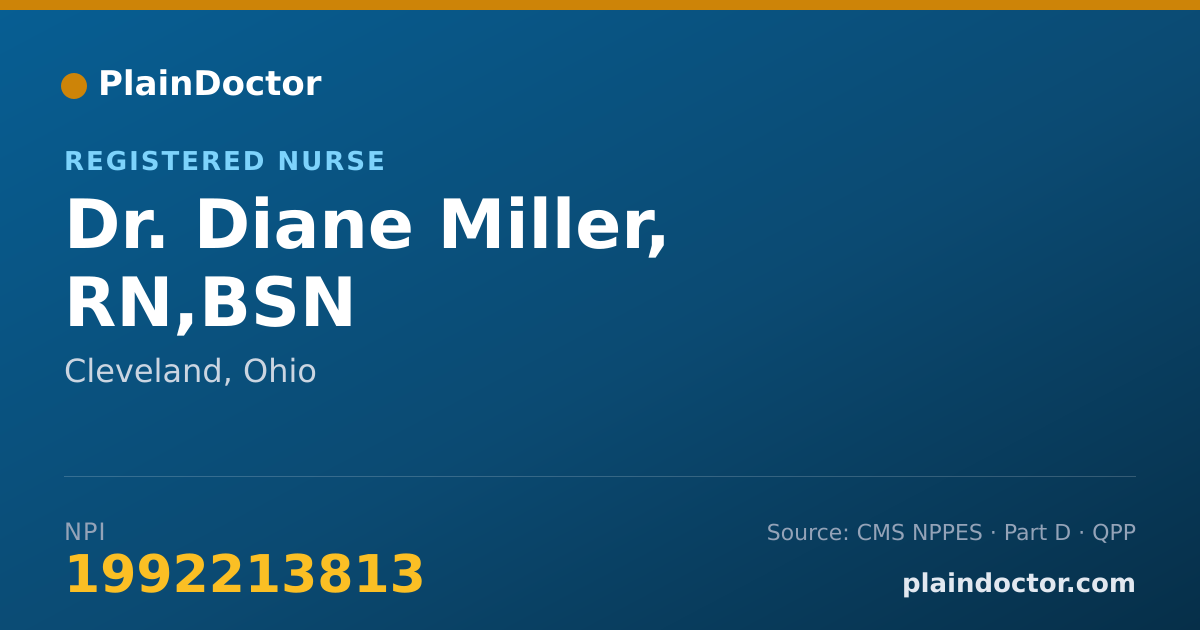 Shareable card for Diane Miller, RN,BSN - Registered Nurse, Cleveland, OH