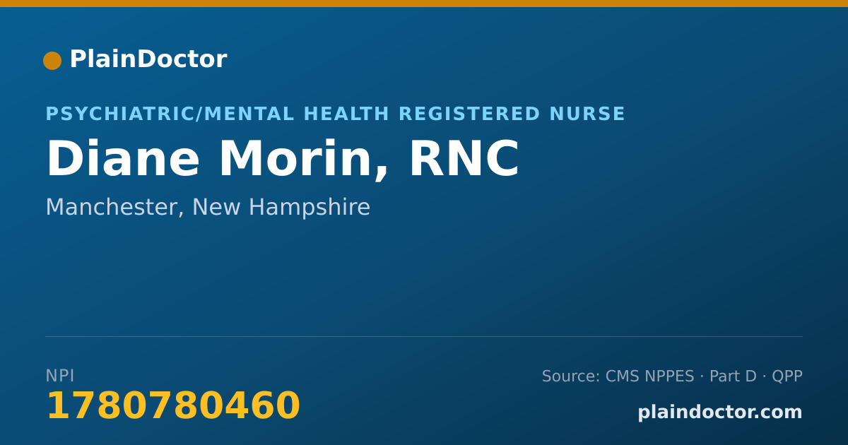 Shareable card for Diane Morin, RNC - Psychiatric/Mental Health Registered Nurse, Manchester, NH