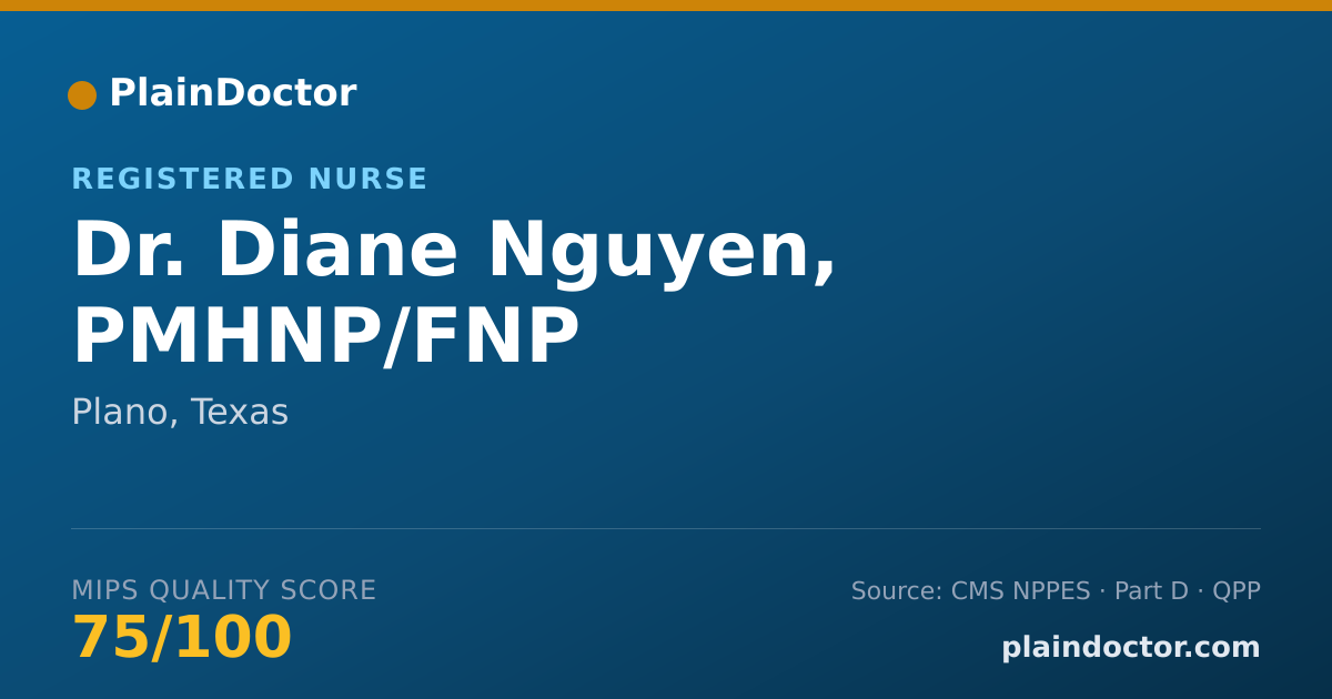 Shareable card for Diane Nguyen, PMHNP/FNP - Registered Nurse, Plano, TX