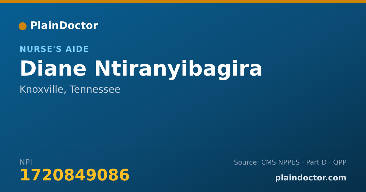Shareable card for Diane Ntiranyibagira - Nurse's Aide, Knoxville, TN