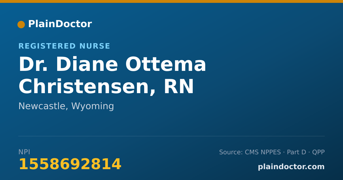 Shareable card for Diane Ottema Christensen, RN - Registered Nurse, Newcastle, WY