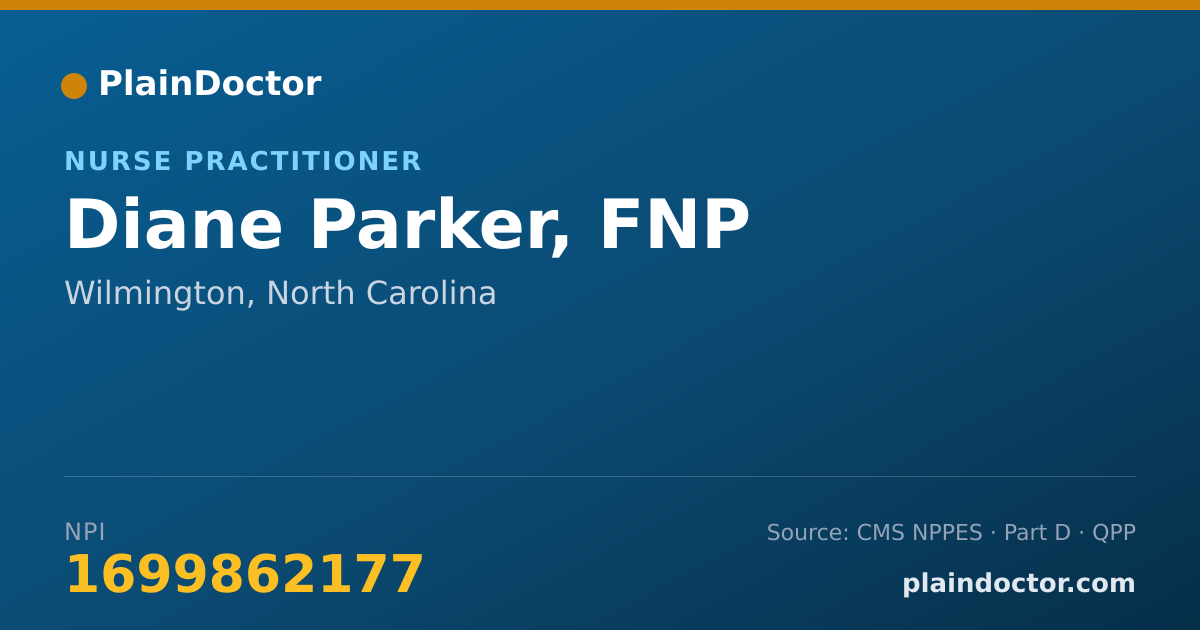 Shareable card for Diane Parker, FNP - Nurse Practitioner, Wilmington, NC