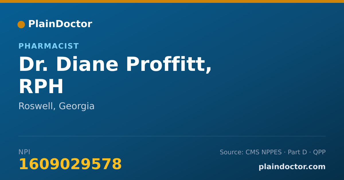 Shareable card for Diane Proffitt, RPH - Pharmacist, Roswell, GA
