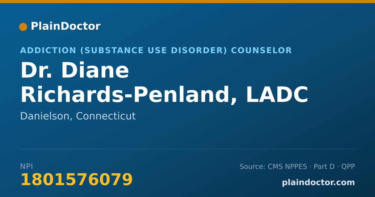 Shareable card for Diane Richards-Penland, LADC - Addiction (Substance Use Disorder) Counselor, Danielson, CT