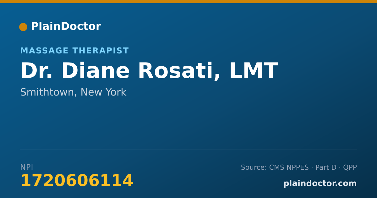 Shareable card for Diane Rosati, LMT - Massage Therapist, Smithtown, NY