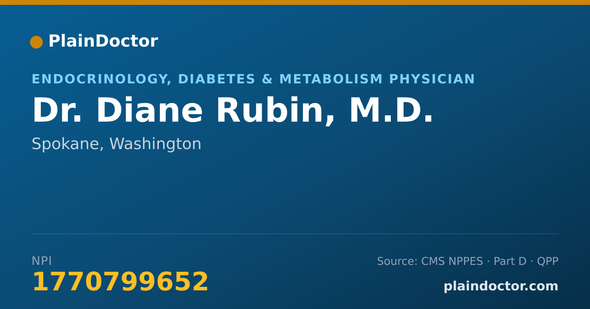 Shareable card for Diane Rubin, M.D. - Endocrinology, Diabetes & Metabolism Physician, Spokane, WA