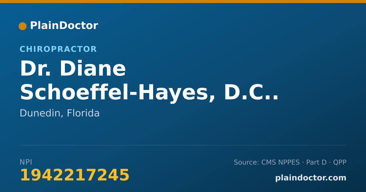 Shareable card for Diane Schoeffel-Hayes, D.C.. L.AC. - Chiropractor, Dunedin, FL