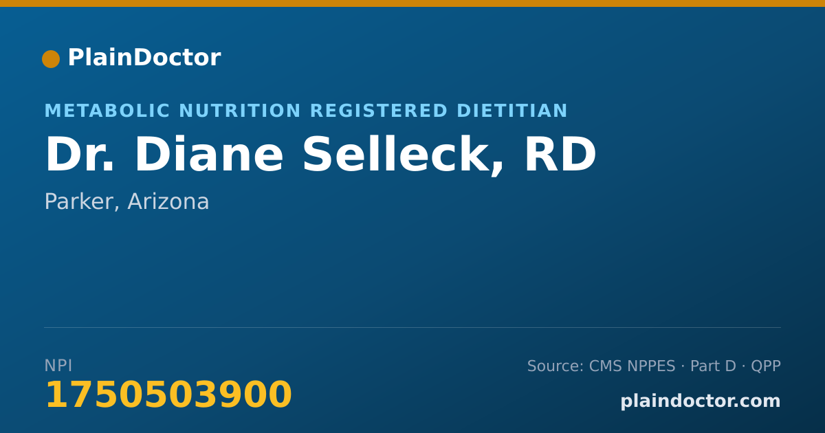 Shareable card for Diane Selleck, RD - Metabolic Nutrition Registered Dietitian, Parker, AZ