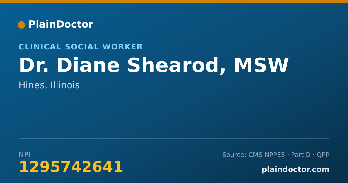 Shareable card for Diane Shearod, MSW - Clinical Social Worker, Hines, IL