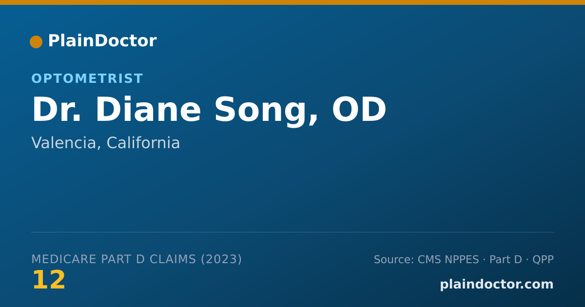Shareable card for Diane Song, OD - Optometrist, Valencia, CA