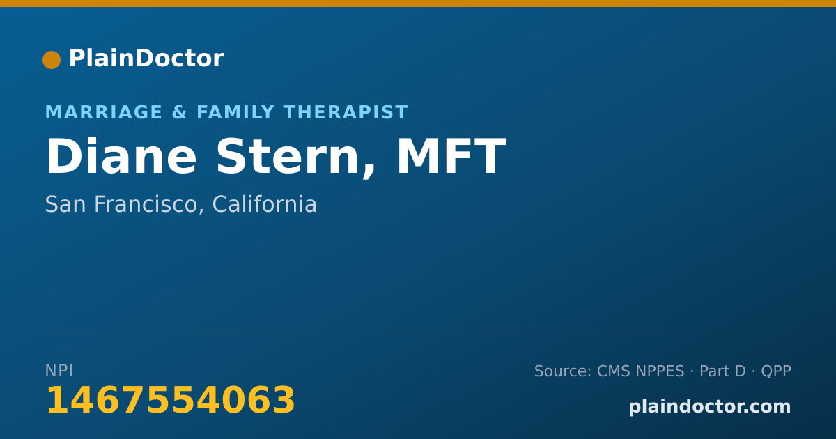 Shareable card for Diane Stern, MFT - Marriage & Family Therapist, San Francisco, CA