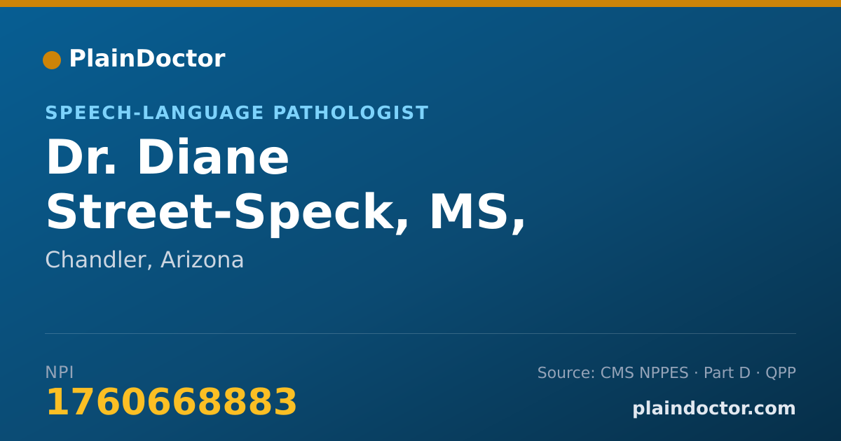 Shareable card for Diane Street-Speck, MS, CCC-SLP - Speech-Language Pathologist, Chandler, AZ