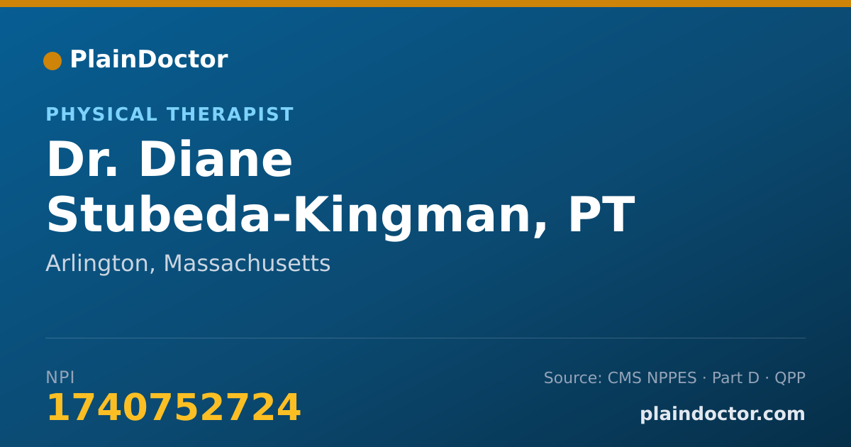 Shareable card for Diane Stubeda-Kingman, PT - Physical Therapist, Arlington, MA