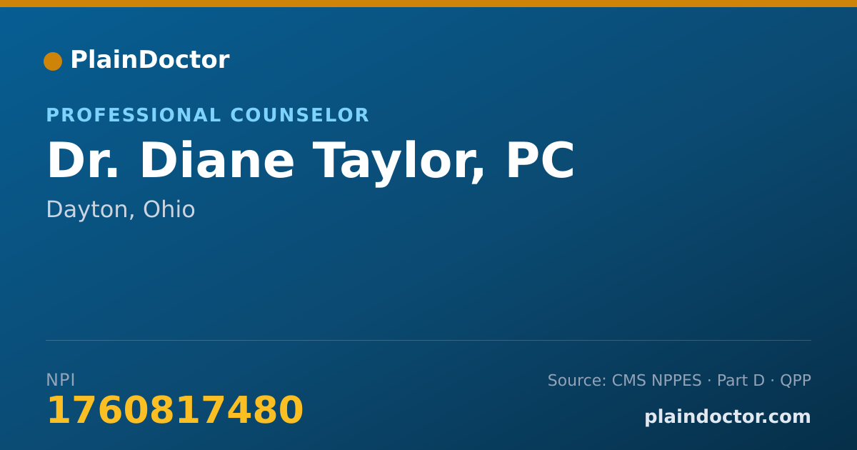 Shareable card for Diane Taylor, PC - Professional Counselor, Dayton, OH