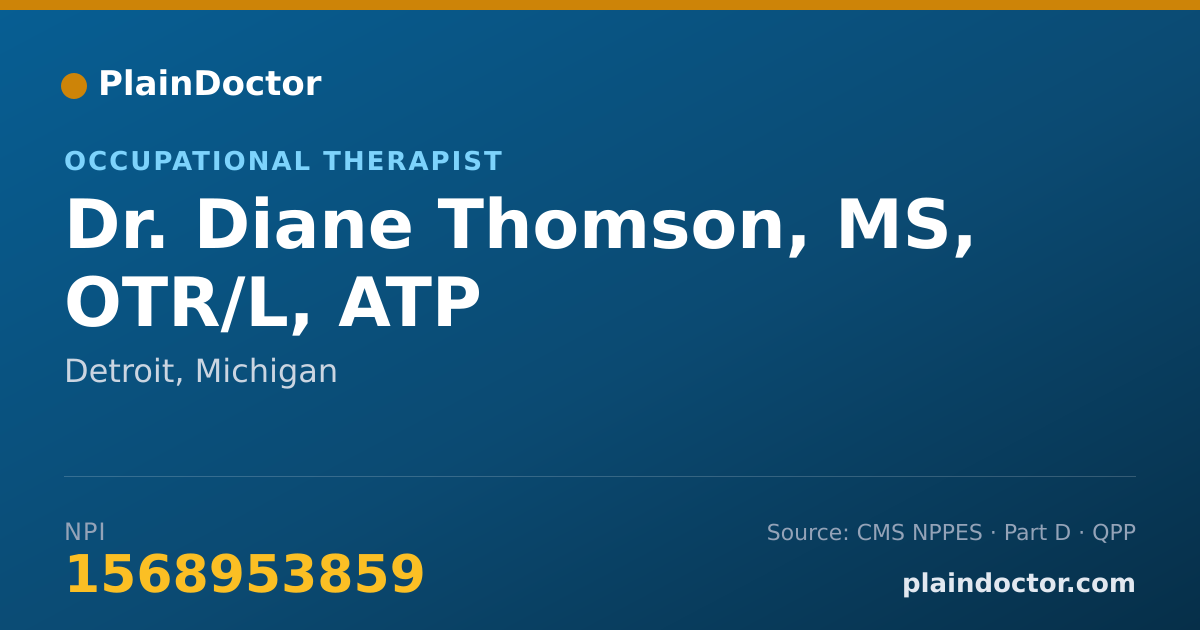 Shareable card for Diane Thomson, MS, OTR/L, ATP - Occupational Therapist, Detroit, MI