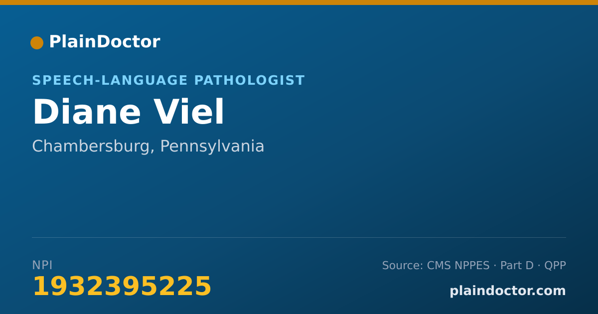 Shareable card for Diane Viel - Speech-Language Pathologist, Chambersburg, PA