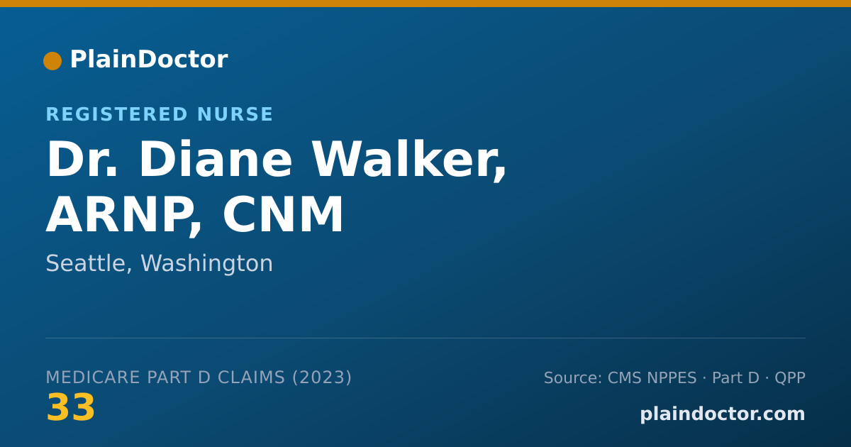 Shareable card for Diane Walker, ARNP, CNM - Registered Nurse, Seattle, WA