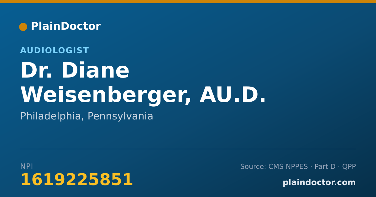 Shareable card for Diane Weisenberger, AU.D. - Audiologist, Philadelphia, PA