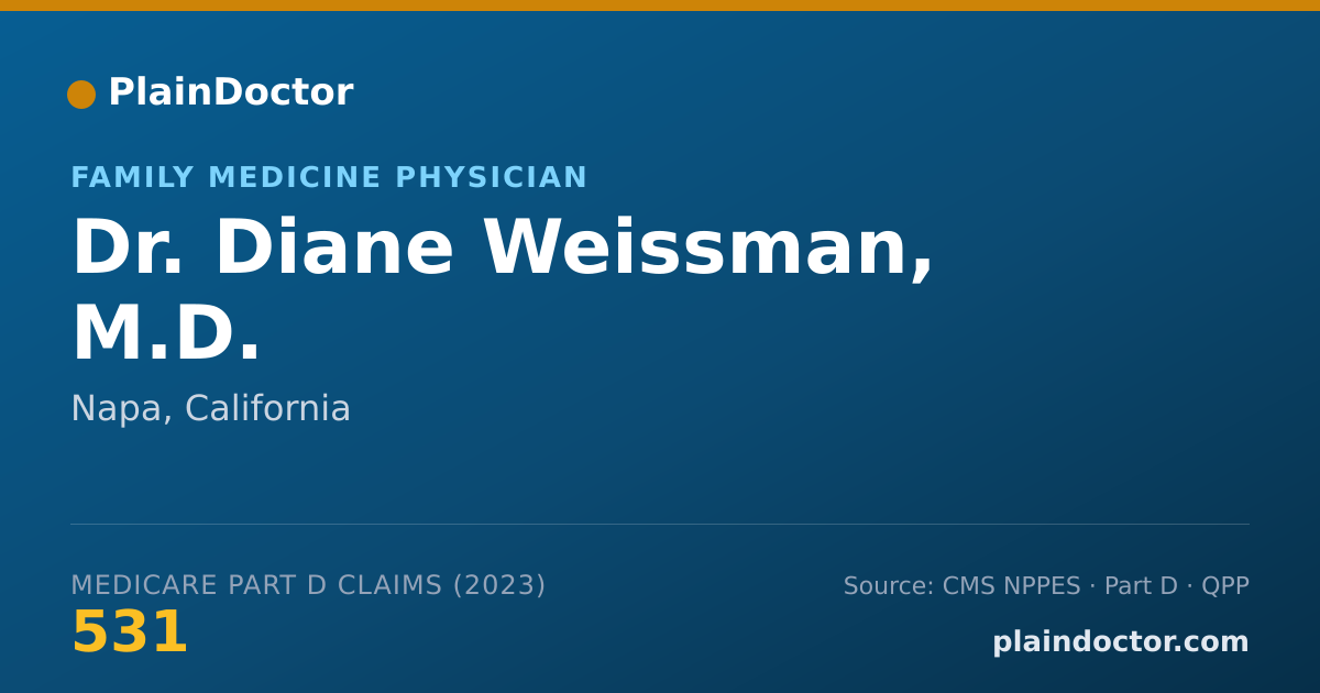 Shareable card for Diane Weissman, M.D. - Family Medicine Physician, Napa, CA