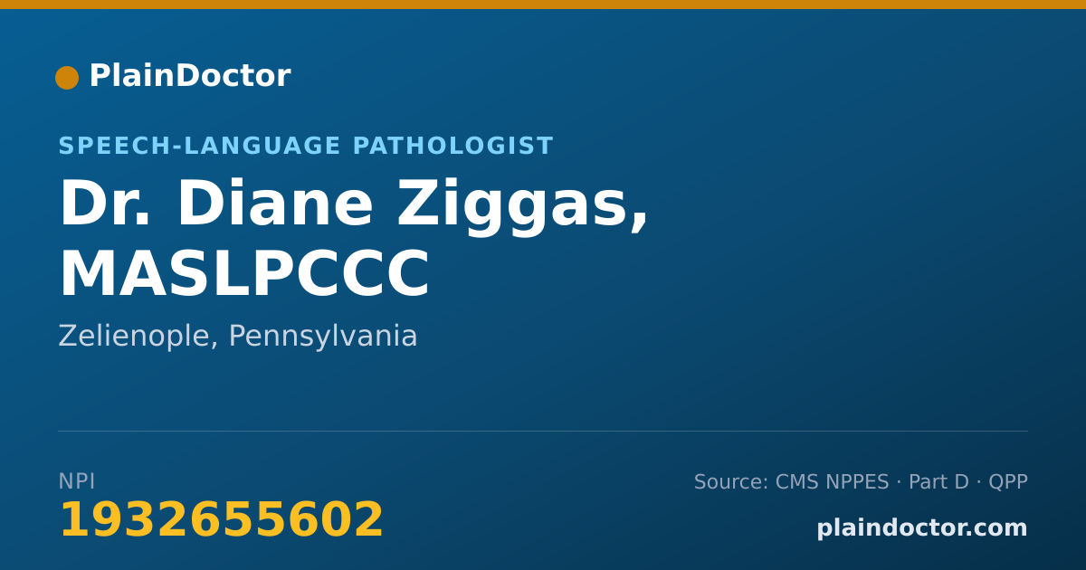 Shareable card for Diane Ziggas, MASLPCCC - Speech-Language Pathologist, Zelienople, PA