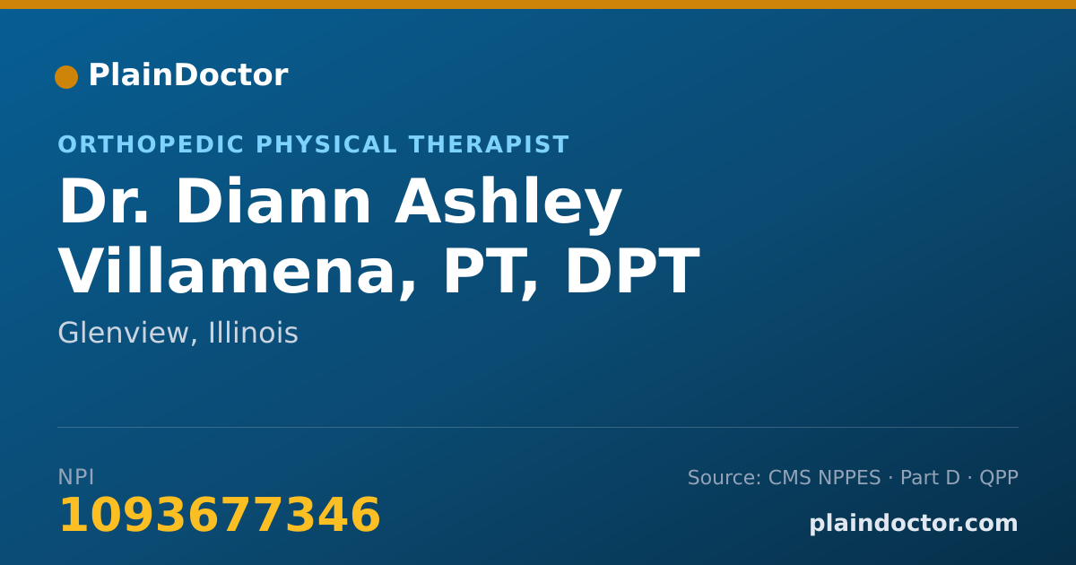 Shareable card for Diann Ashley Villamena, PT, DPT - Orthopedic Physical Therapist, Glenview, IL