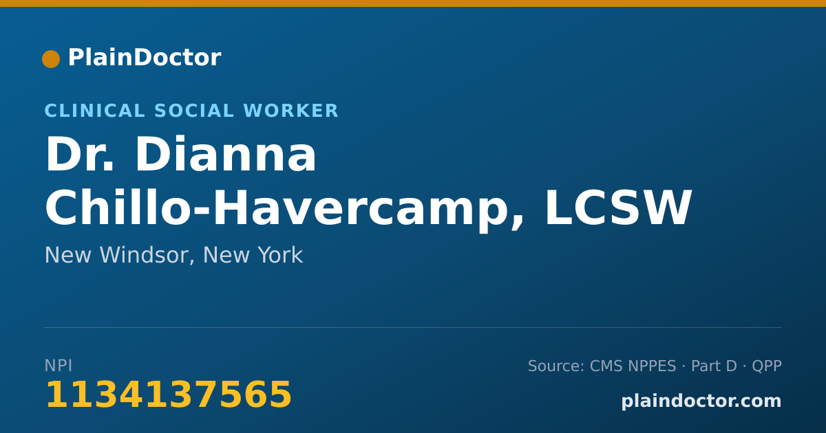 Shareable card for Dianna Chillo-Havercamp, LCSW - Clinical Social Worker, New Windsor, NY