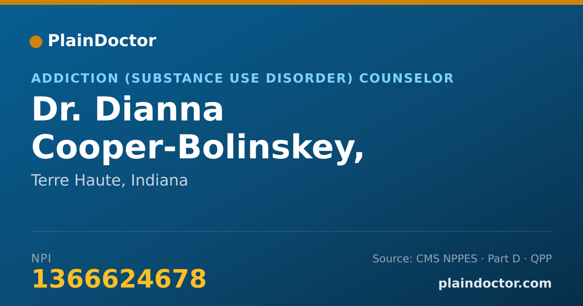 Shareable card for Dianna Cooper-Bolinskey, L.C.S.W. - Addiction (Substance Use Disorder) Counselor, Terre Haute, IN