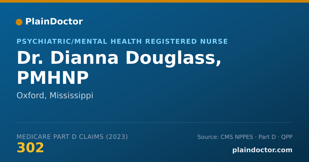 Shareable card for Dianna Douglass, PMHNP - Psychiatric/Mental Health Registered Nurse, Oxford, MS