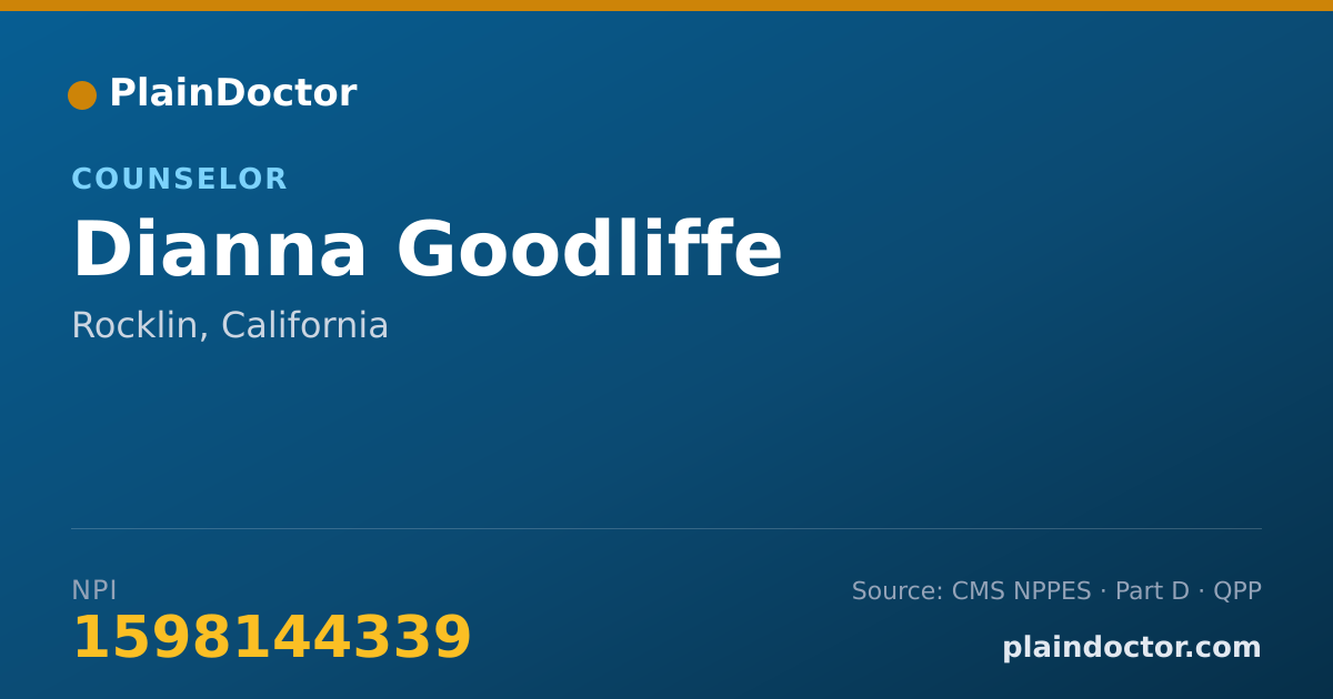 Shareable card for Dianna Goodliffe - Counselor, Rocklin, CA