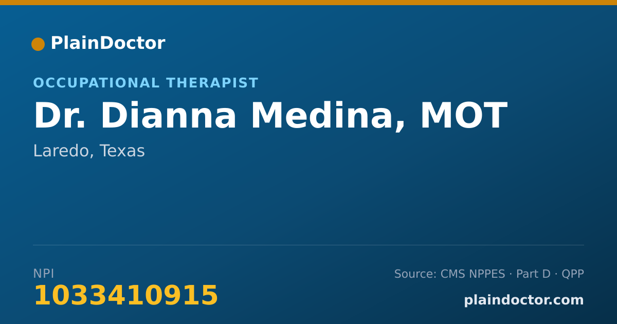 Shareable card for Dianna Medina, MOT - Occupational Therapist, Laredo, TX