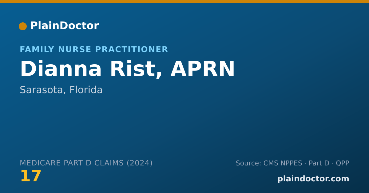 Shareable card for Dianna Rist, APRN - Family Nurse Practitioner, Sarasota, FL