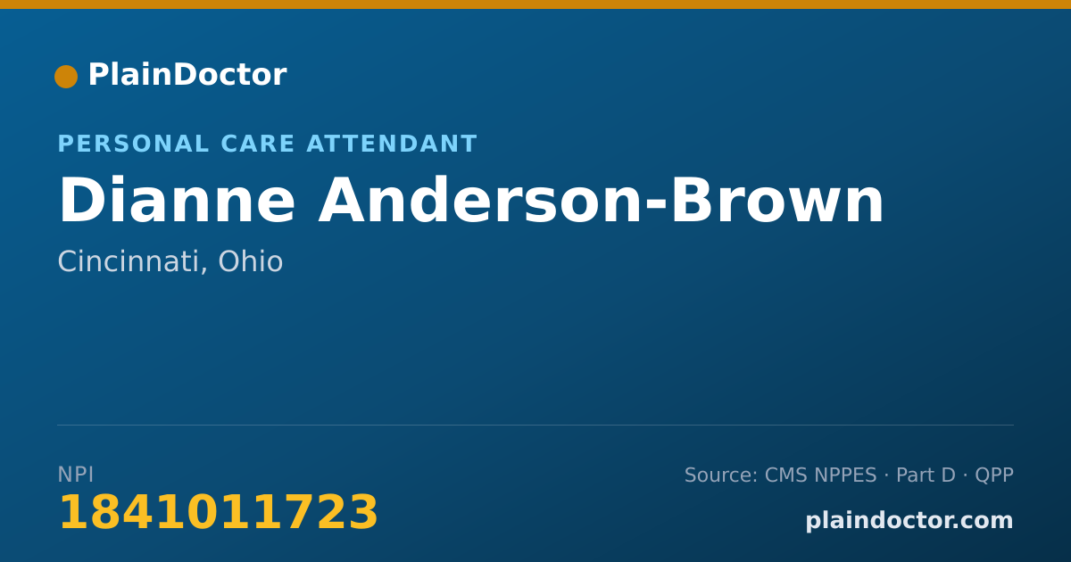 Shareable card for Dianne Anderson-Brown - Personal Care Attendant, Cincinnati, OH